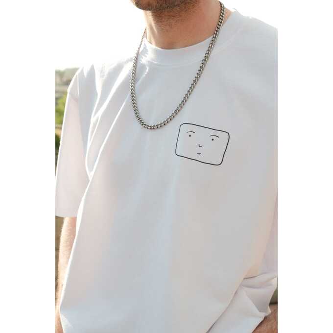 MINKA T-SHIRT BIAŁY NADRUK CZARNY